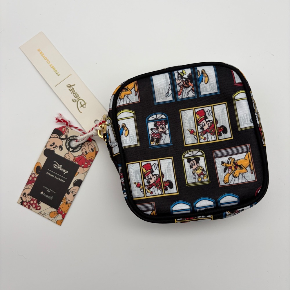Disney Stoney Clover Lane Mickey Minnie Pluto Small Square Pouch Macys NWT